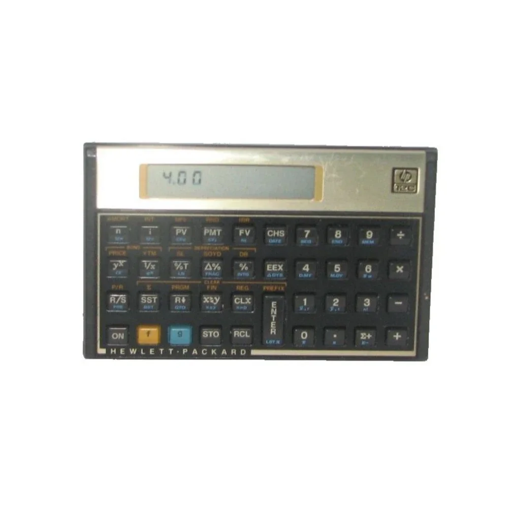 Vintage Hewlett-Packard HP-12C Financial Calculator with Soft Case Used 1986